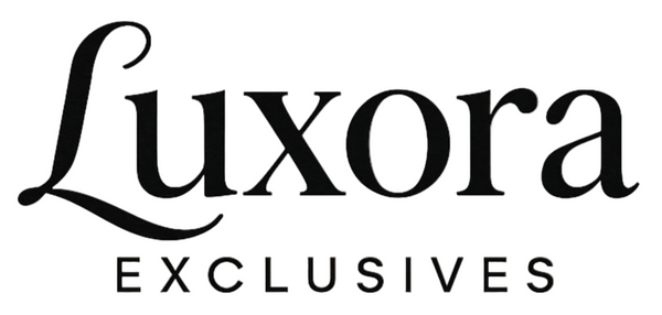 Luxora Exclusives logo - Matching white background (blended)